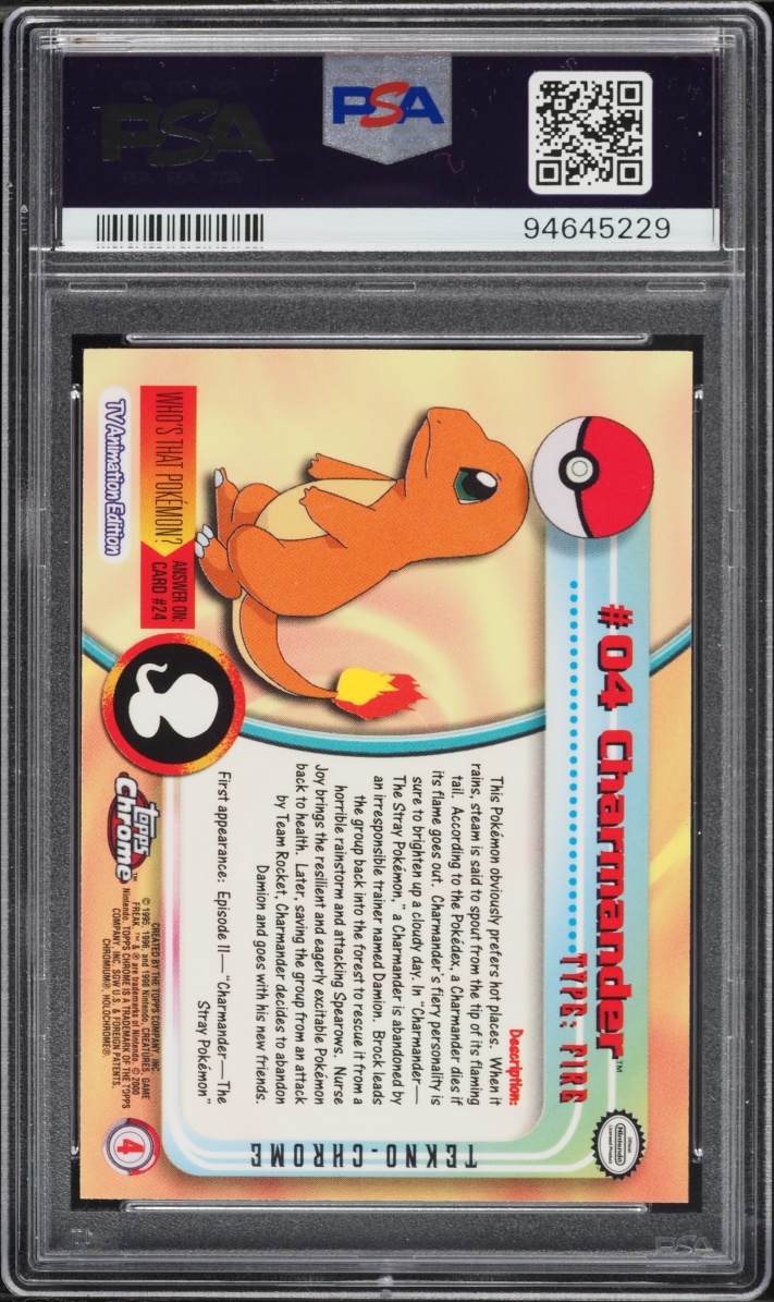 2000 Topps Chrome Pokemon Series 1 Tekno Charmander #4 PSA 10 GEM MINT