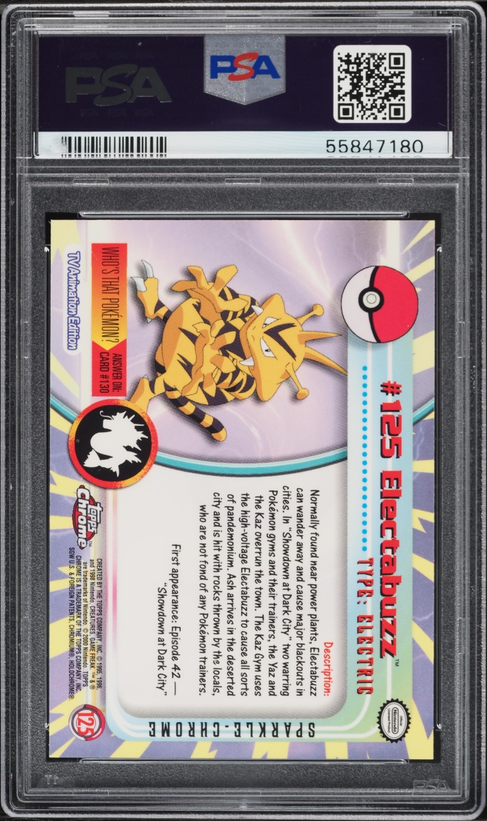 2000 Topps Chrome Pokemon Series 2 Sparkle Electabuzz #125 PSA 10 GEM MINT