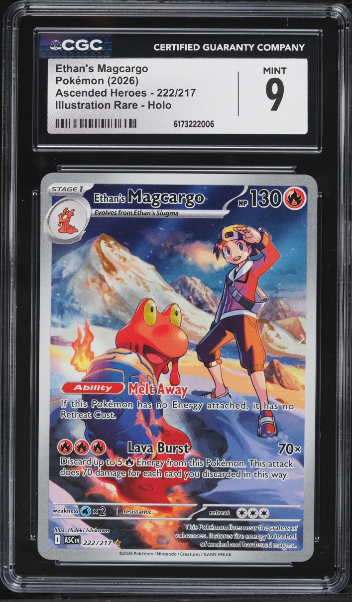2026 Pokemon Mega Evolution Ascended Heroes IR Ethan's Magcargo #222 CGC 9 MINT