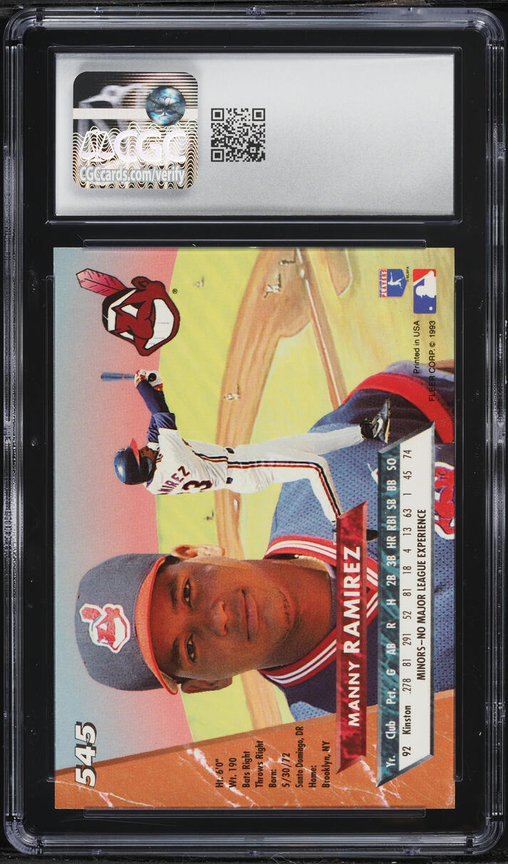 1993 Fleer Ultra Manny Ramirez ROOKIE #545 CGC 9 MINT