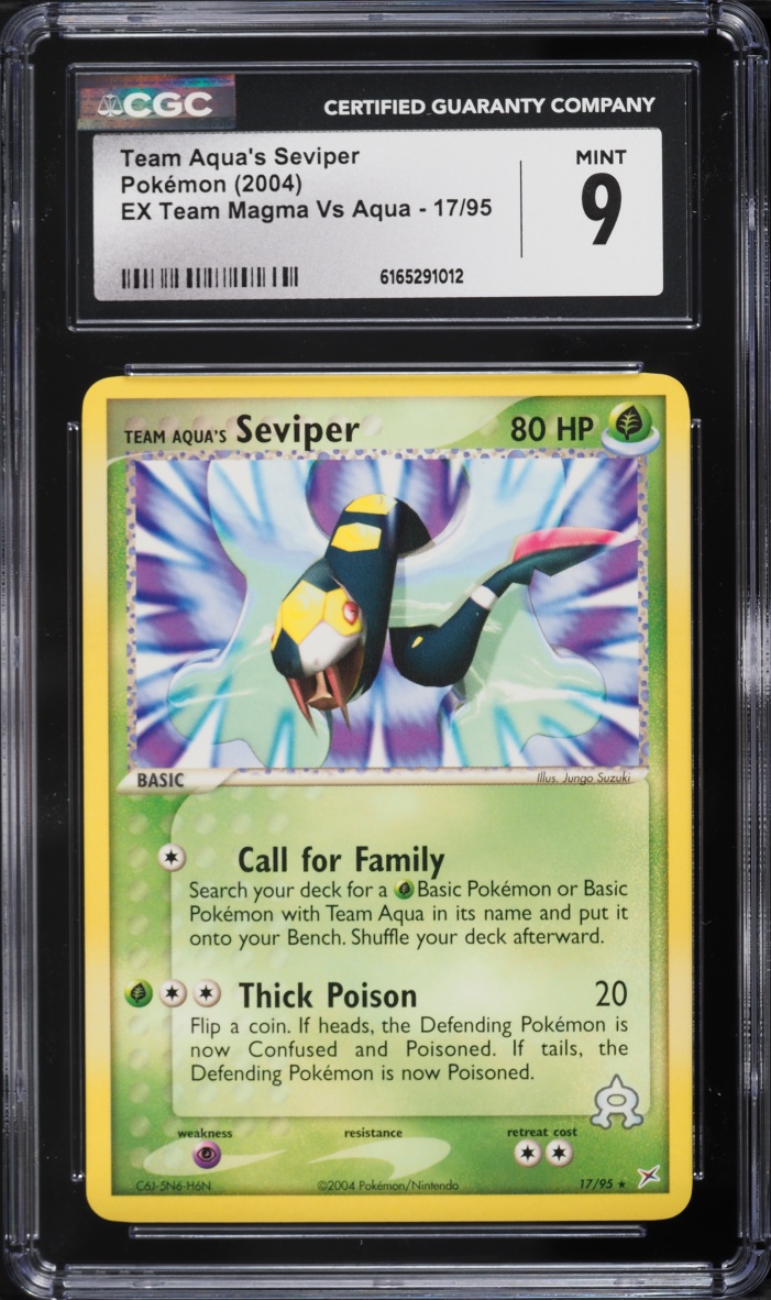 2004 Pokemon EX Team Magma Vs Aqua Team Aqua's Seviper #17 CGC 9 MINT