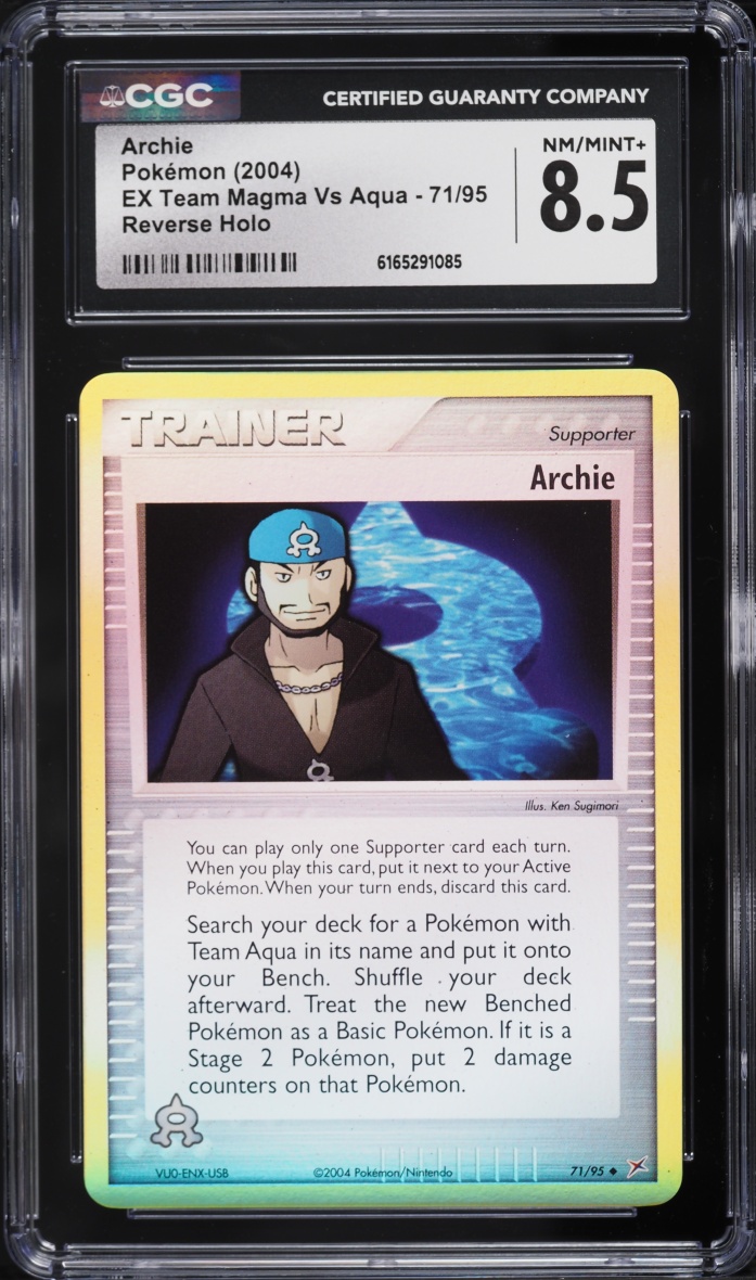 2004 Pokemon EX Team Magma Vs Aqua Reverse Holo Archie #71 CGC 8.5 NM-MT+