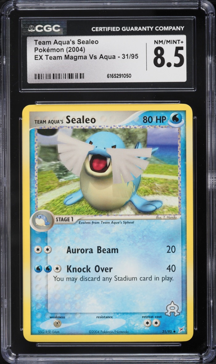 2004 Pokemon EX Team Magma Vs Aqua Team Aqua's Sealeo #31 CGC 8.5 NM-MT+