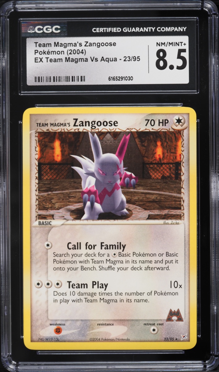 2004 Pokemon EX Team Magma VS Aqua Team Magma's Zangoose #23 CGC 8.5 NM-MT+