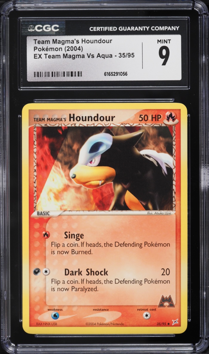 2004 Pokemon EX Team Magma Vs Aqua Team Magma's Houndour #35 CGC 9 MINT