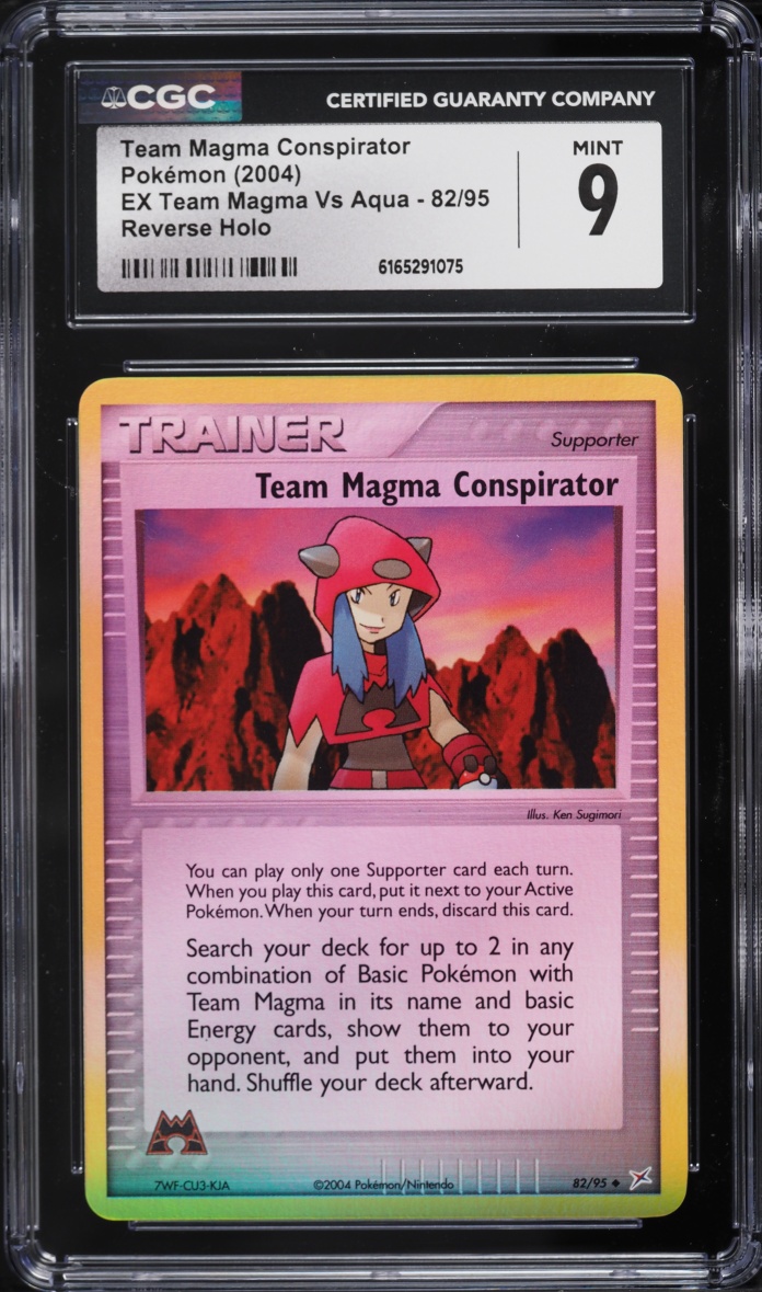 2004 Pokemon EX Team Magma Vs Aqua Reverse Holo Team Magma Conspirator #82 CGC 9 MINT