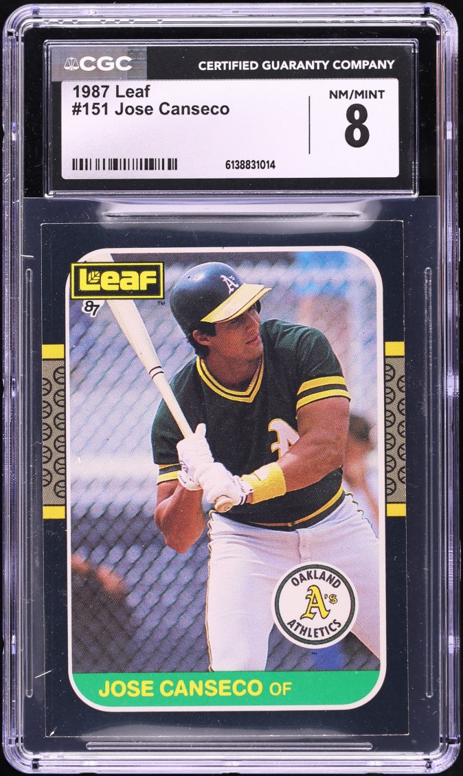 1987 Leaf Jose Canseco #151 CGC 8 NM-MT