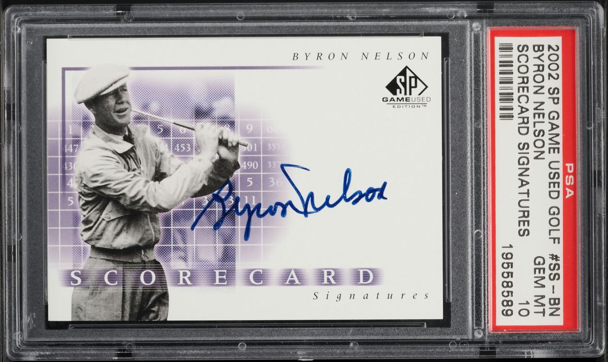 2002 SP Game Used Scorecard Byron Nelson AUTO #SS-BN PSA 10 GEM MINT