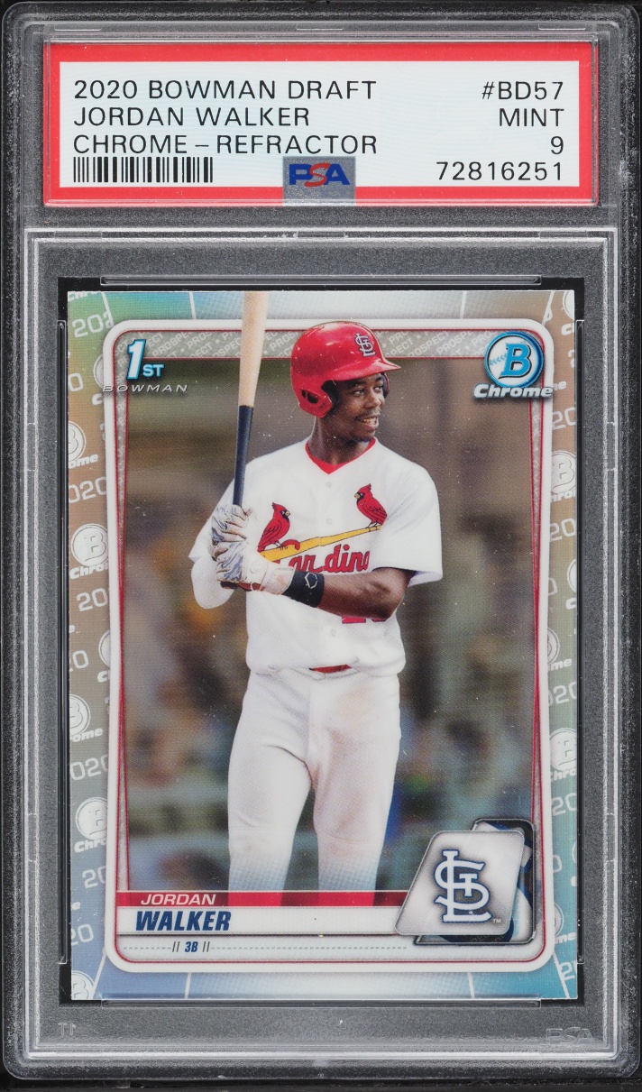 2020 Bowman Chrome Draft Refractor Jordan Walker PROSPECT #BD-57 PSA 9 MINT