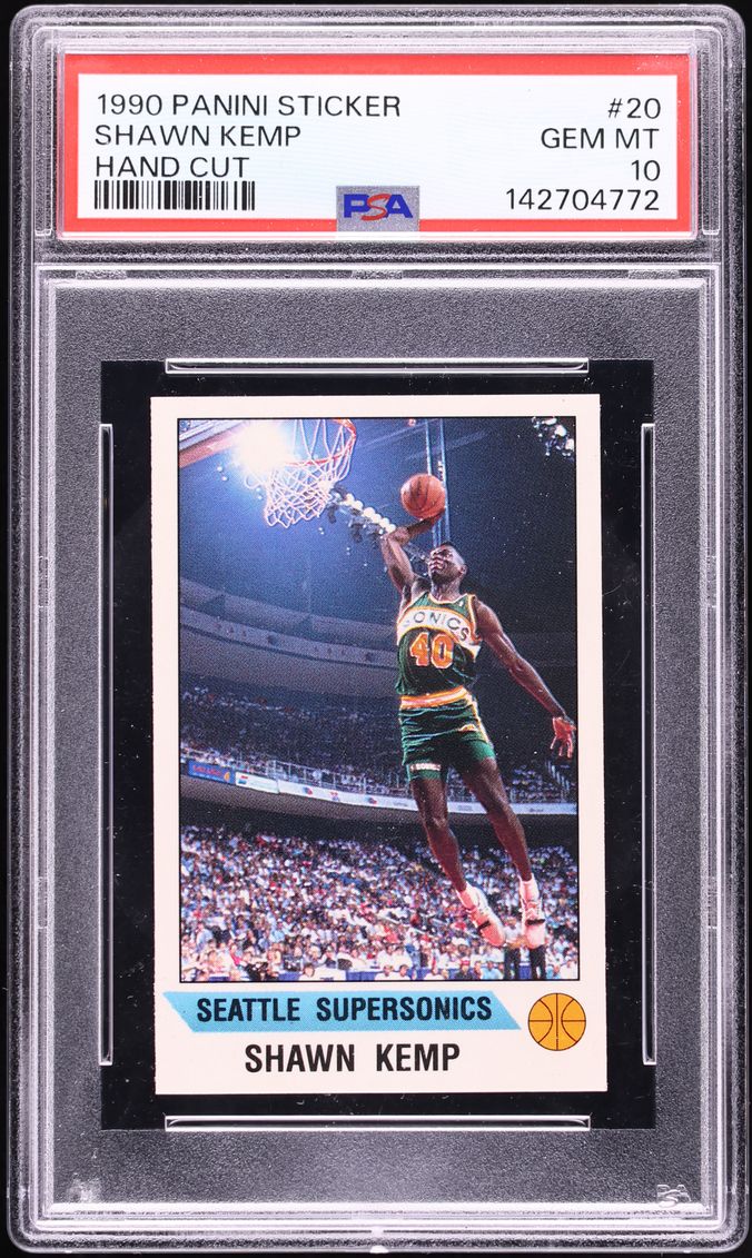 1990 Panini Sticker Hand Cut Shawn Kemp #20 PSA 10 GEM MINT