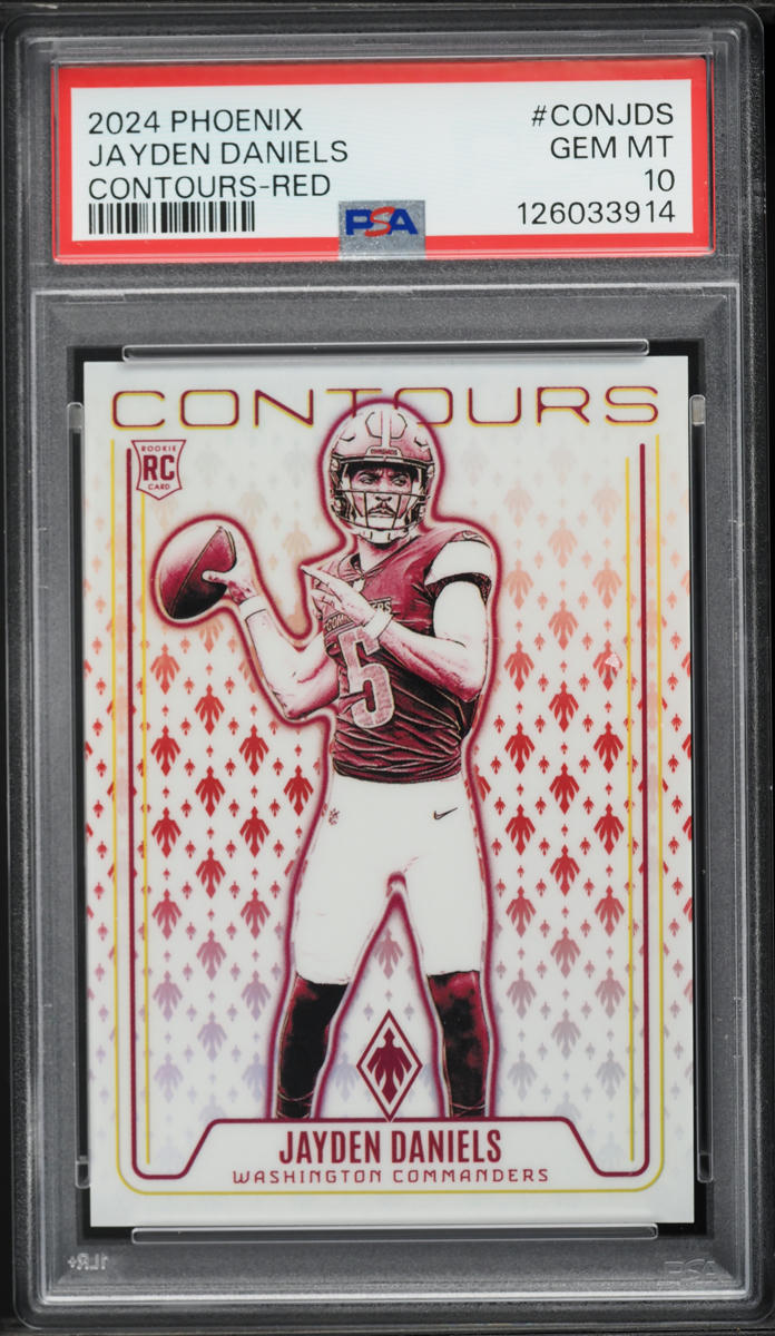2024 Panini Phoenix Contours Red Jayden Daniels ROOKIE /99 #CON-JDS PSA 10 GEM MINT