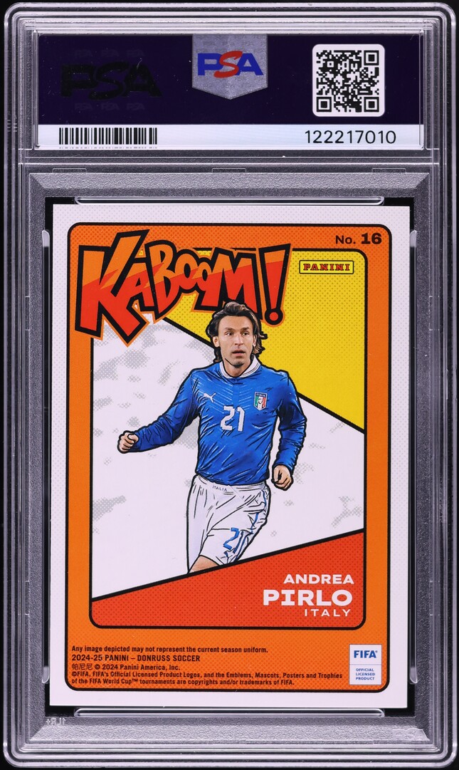 2024 Donruss FIFA Kaboom! Gold Andrea Pirlo 1/10 #16 PSA 10 GEM MINT