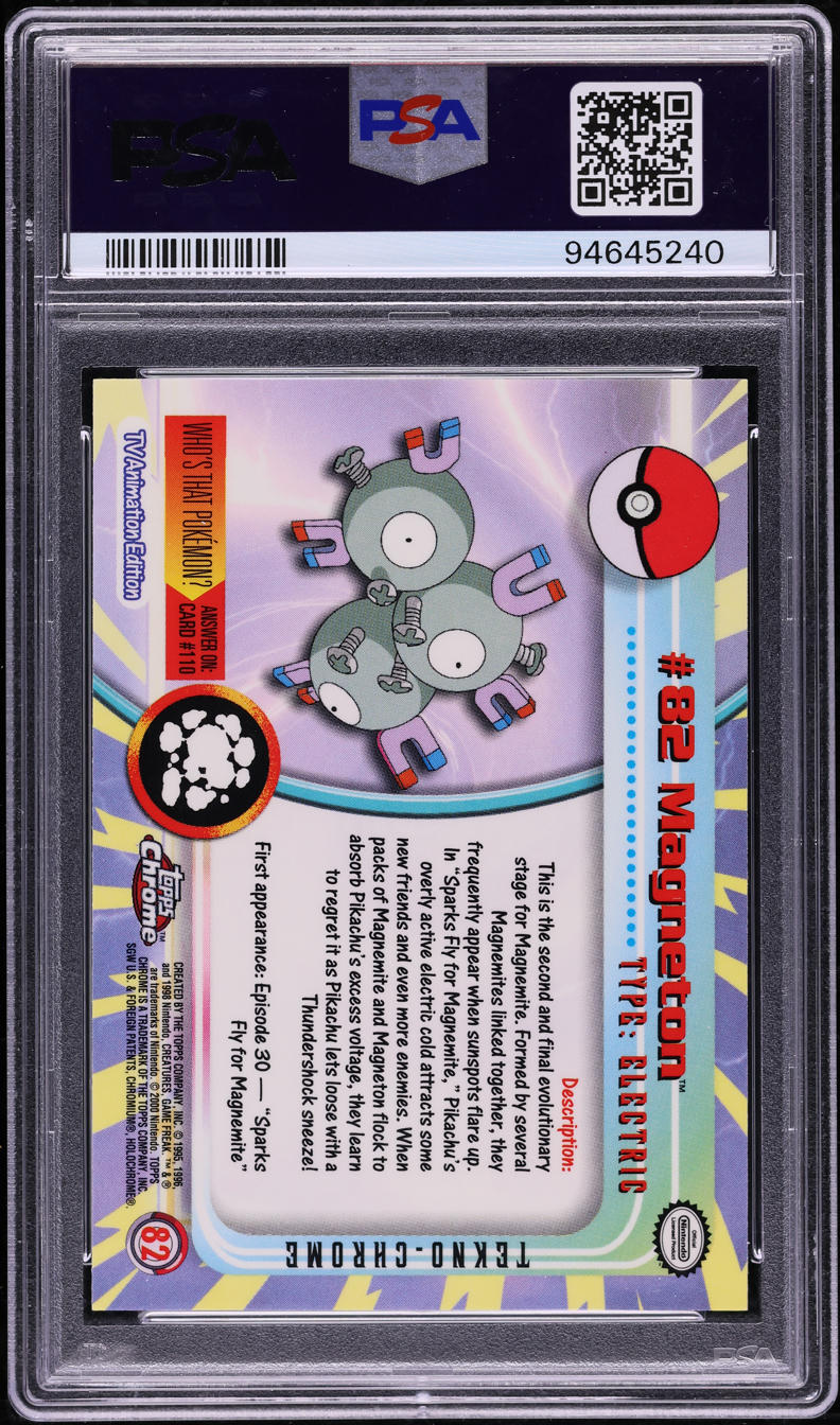 2000 Topps Chrome Pokemon Series 2 Tekno Magneton #82 PSA 10 GEM MINT