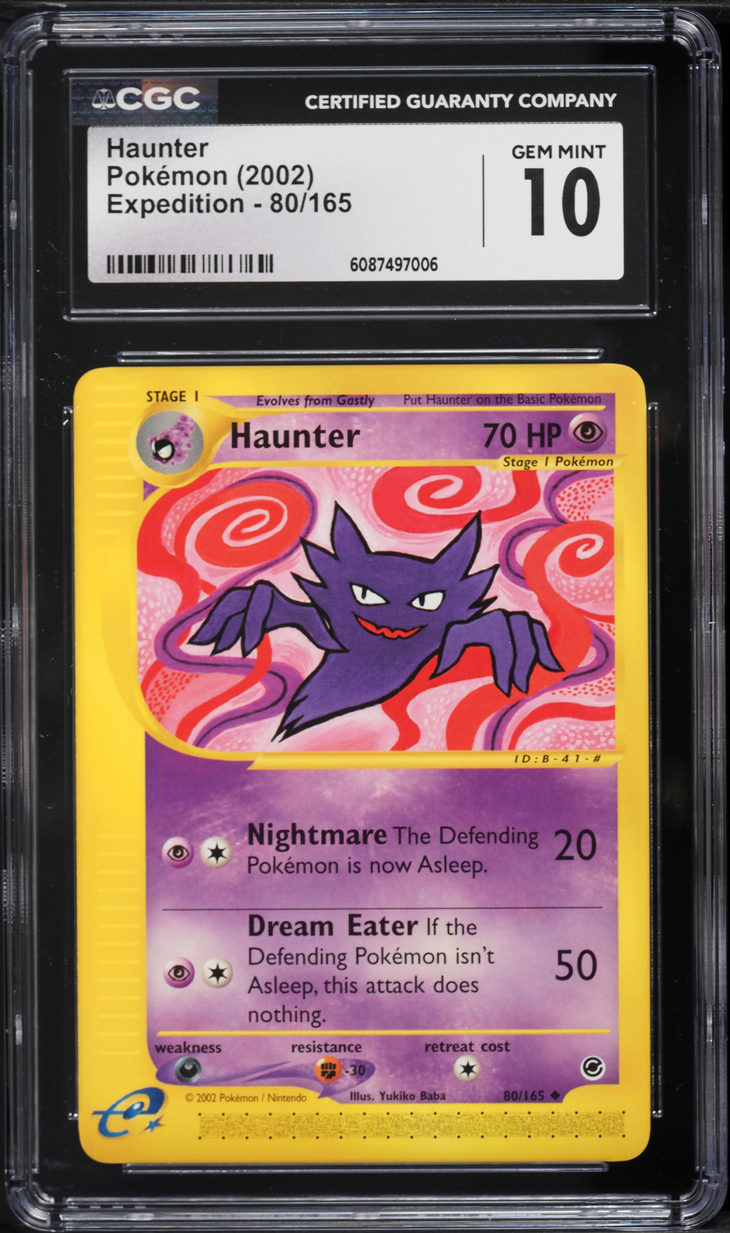 2002 Pokemon Expedition Haunter #80 CGC 10 GEM MINT