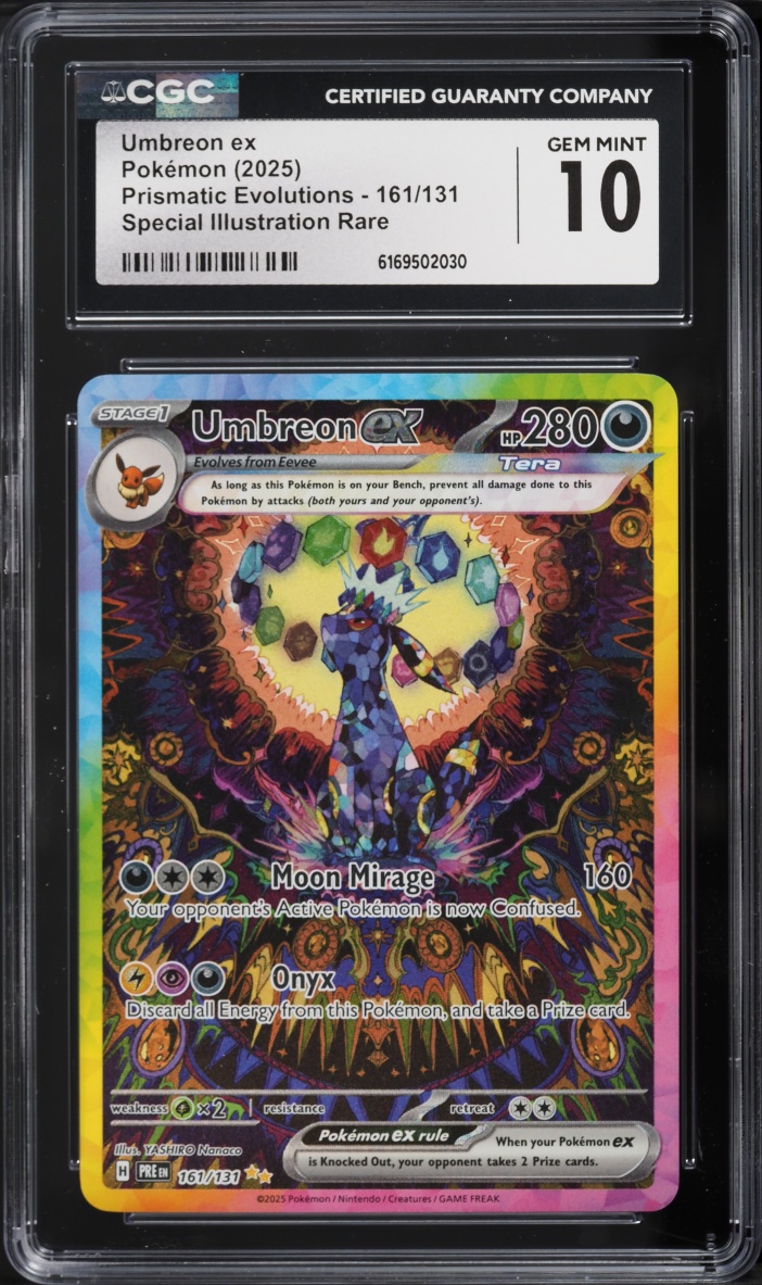 2025 Pokemon Scarlet & Violet Prismatic Evolutions SIR Umbreon ex #161 CGC 10 GEM MINT