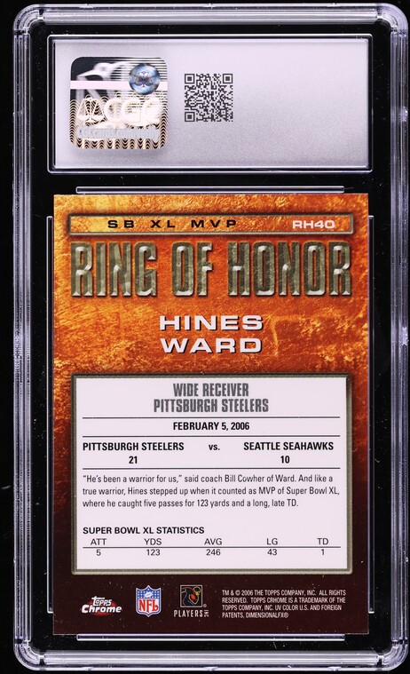 2006 Topps Chrome Ring Of Honor Hines Ward #RH40 CGC 10 GEM MINT