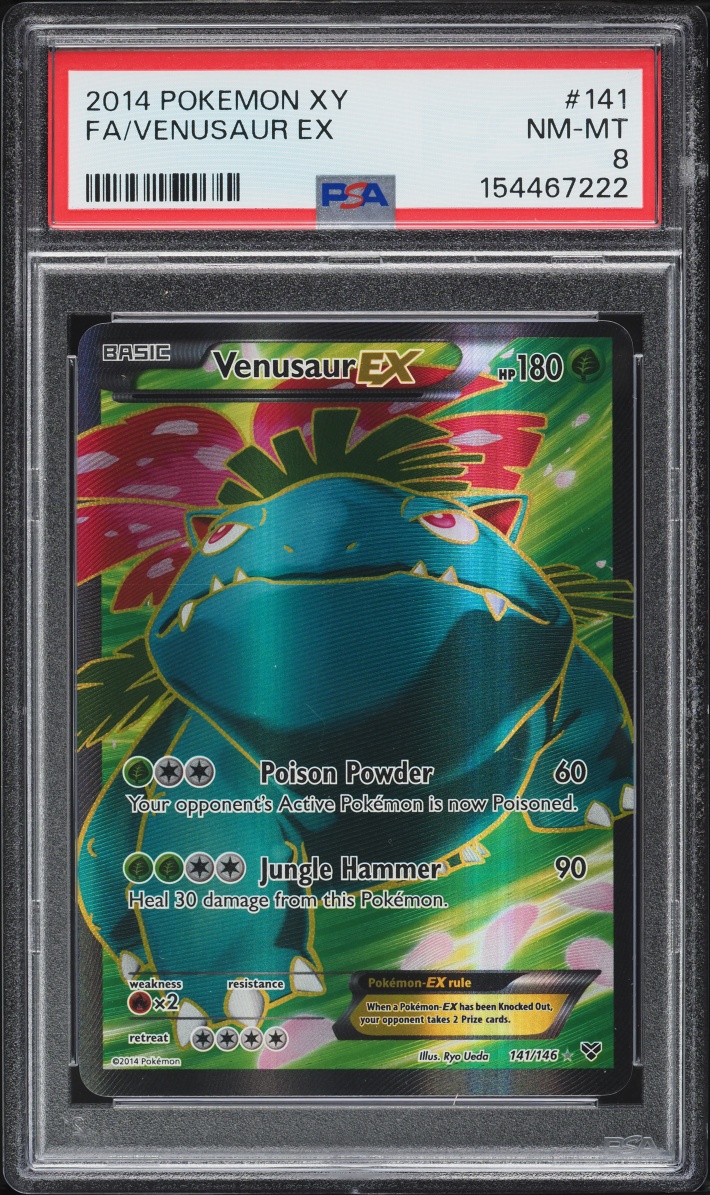 2014 Pokemon XY Full Art Venusaur EX #141 PSA 8 NM-MT