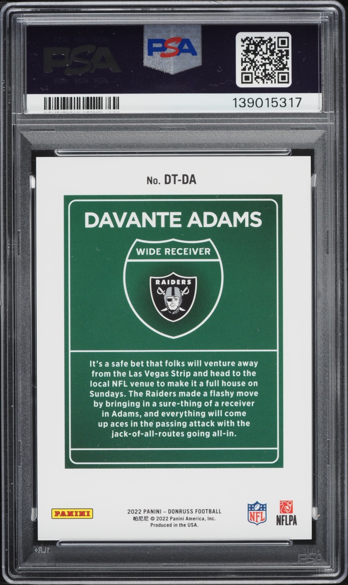 2022 Donruss Downtown Davante Adams #DT-DA PSA 9 MINT