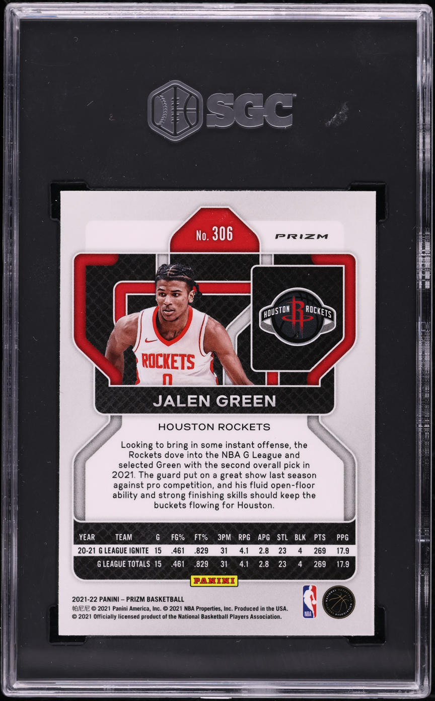 2021 Panini Prizm Ice Jalen Green ROOKIE #306 SGC 9 MINT