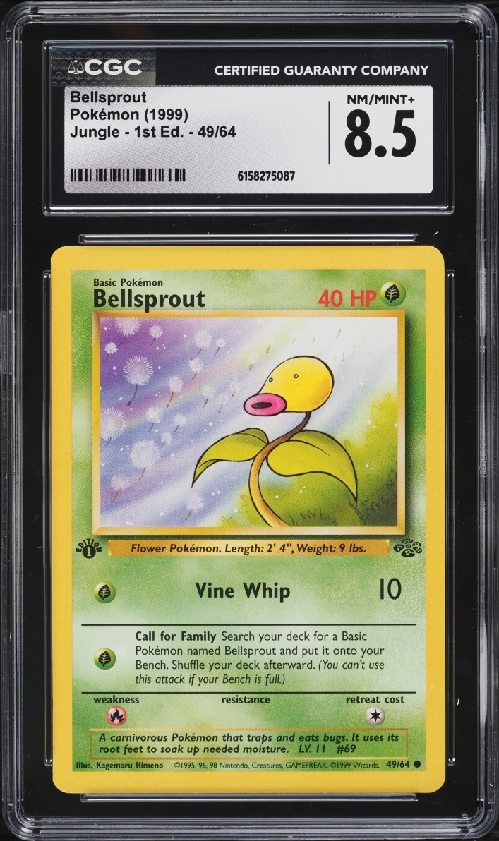 1999 Pokemon Jungle 1st Edition Bellsprout #49 CGC 8.5 NM-MT+