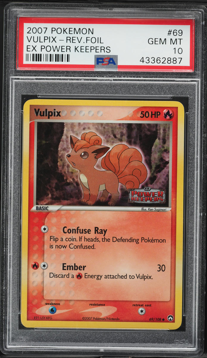 2007 Pokemon EX Power Keepers Reverse Holo Vulpix #69 PSA 10 GEM MINT