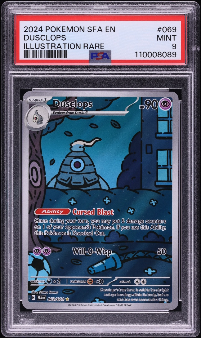 2024 Pokemon Scarlet & Violet Shrouded Fable IR Dusclops #69 PSA 9 MINT