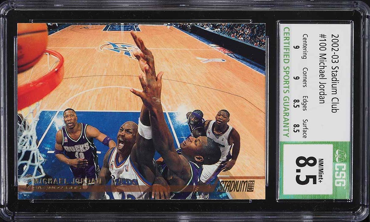 2002 Stadium Club Basketball Michael Jordan #100 CSG 8.5 NM-MT+