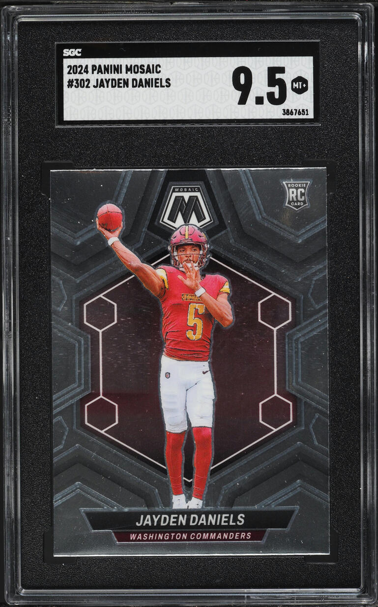 2024 Panini Mosaic Jayden Daniels ROOKIE #302 SGC 9.5 MINT+