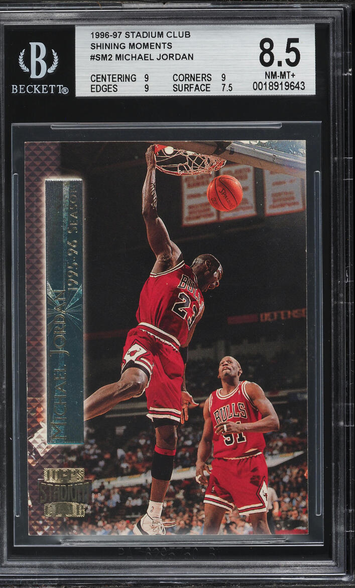 1996 Stadium Club Shining Moments Michael Jordan #SM2 BGS 8.5 NM-MT+