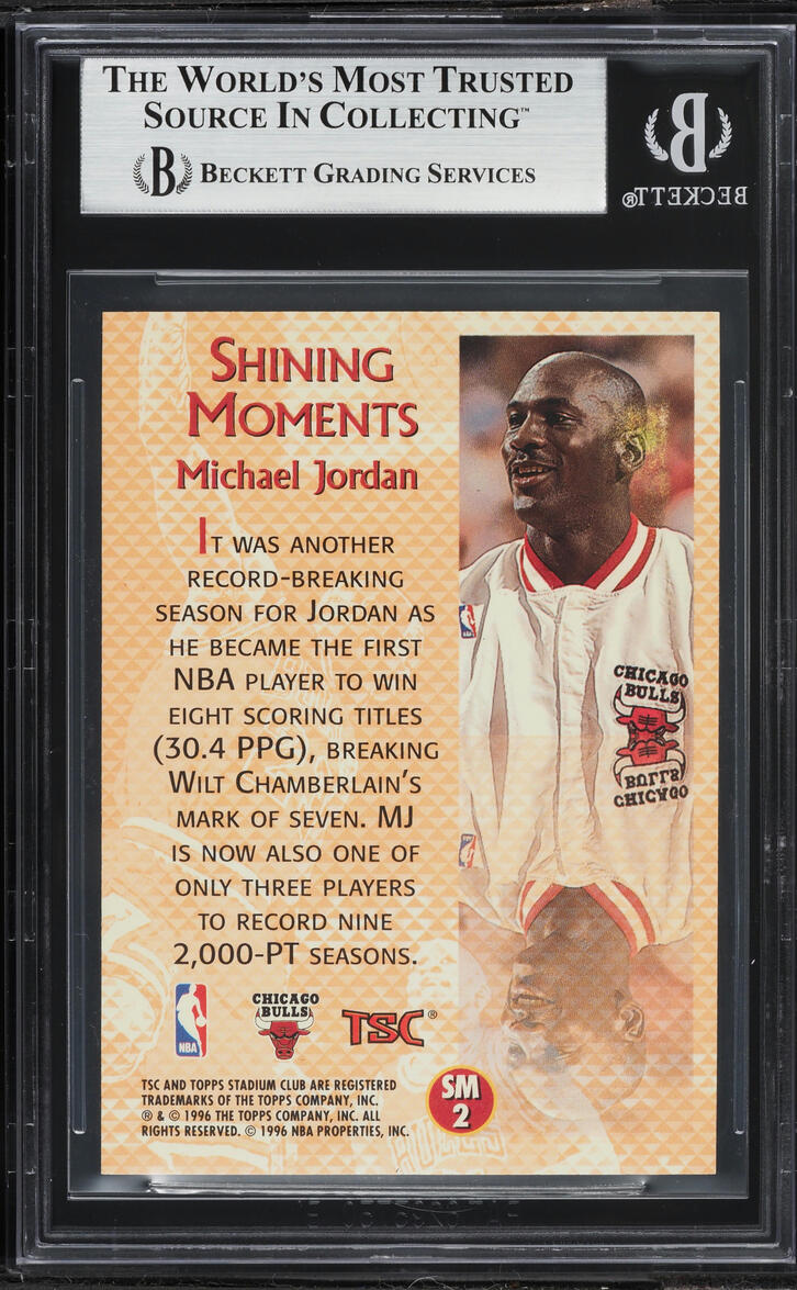 1996 Stadium Club Shining Moments Michael Jordan #SM2 BGS 8.5 NM-MT+