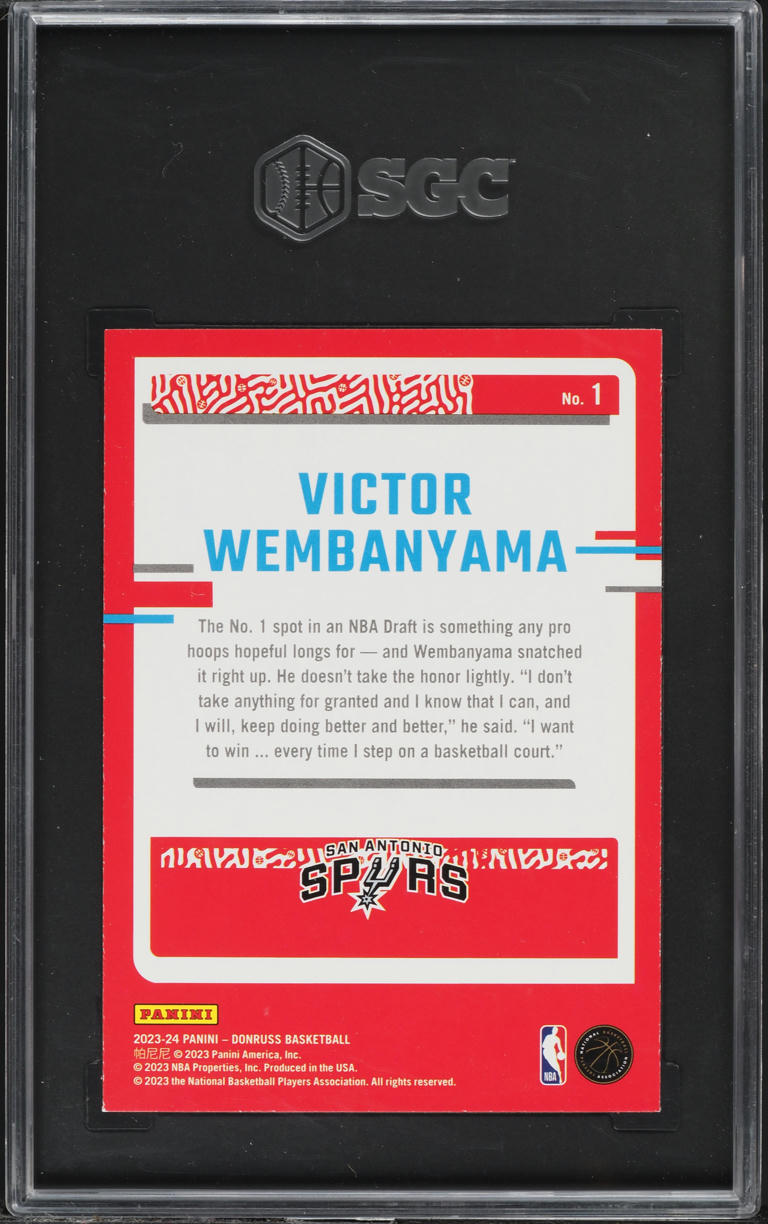 2023 Donruss The Rookies Victor Wembanyama ROOKIE #1 SGC 9.5 MINT+