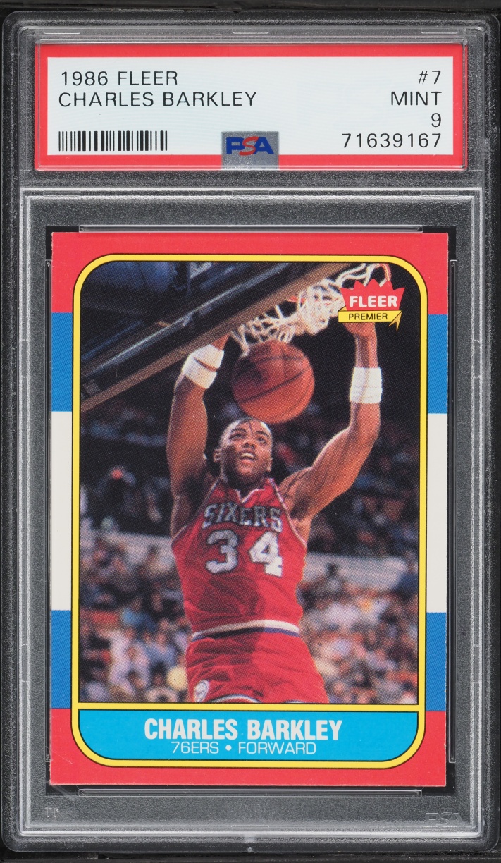 1986 Fleer Basketball Charles Barkley #7 PSA 9 MINT
