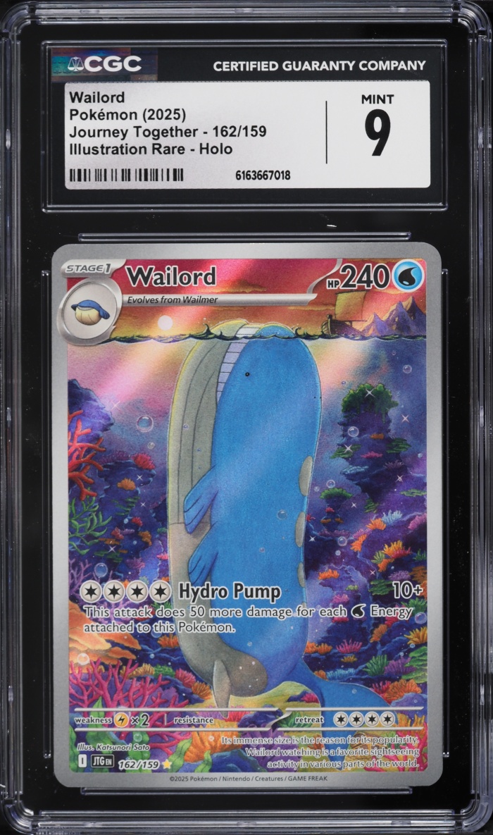 2025 Pokemon Scarlet & Violet Journey Together IR Wailord #162 CGC 9 MINT