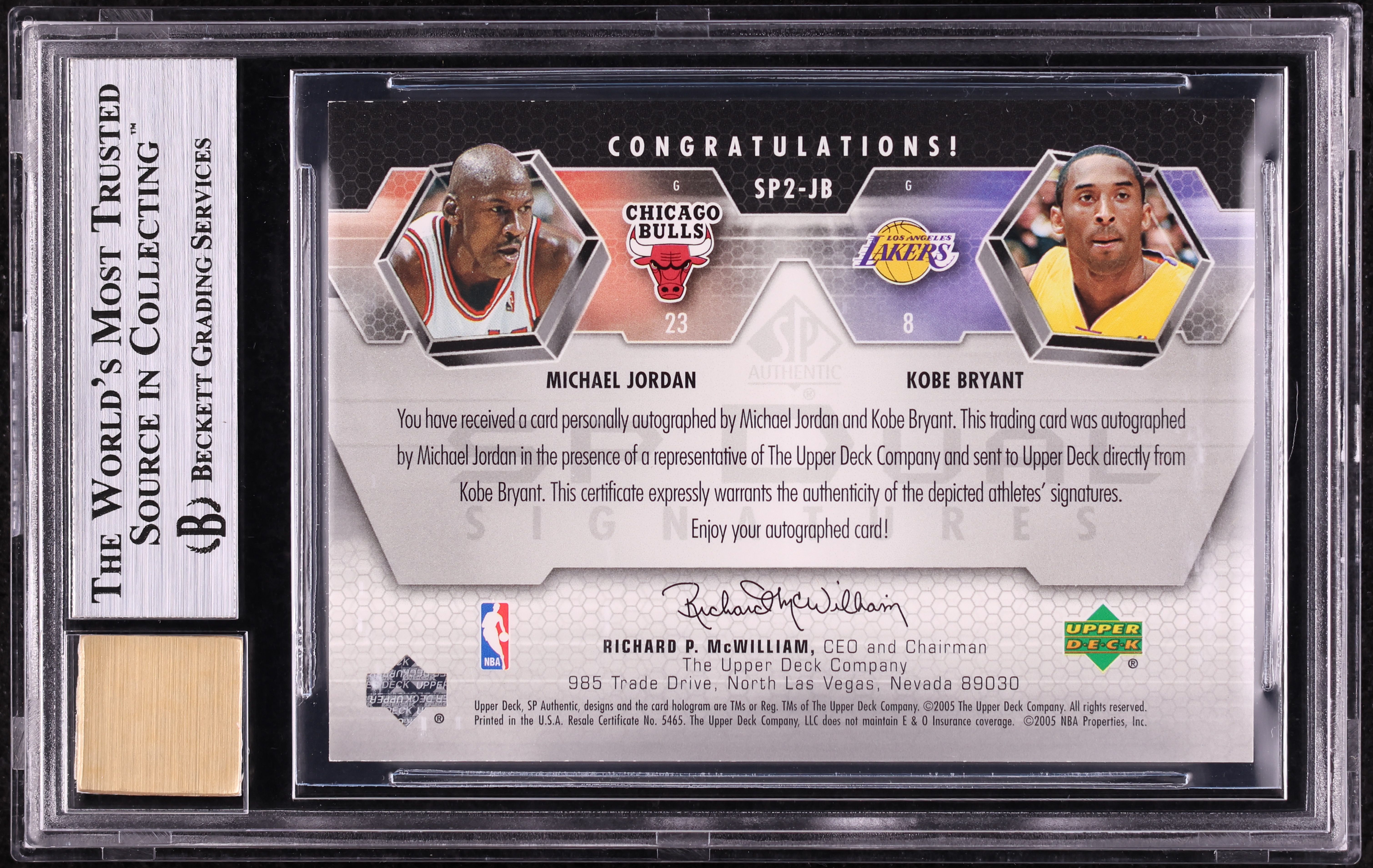 2004 SP Authentic Dual Michael Jordan Kobe Bryant AUTO /25 #SP2-JB