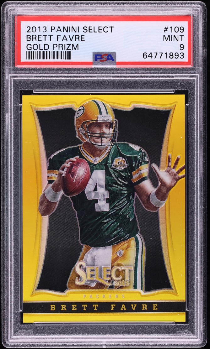 2013 Select Gold Prizm Brett Favre 1/10 #109 PSA 9 MINT