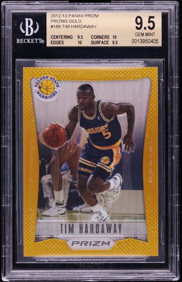 2012 Panini Prizm Gold Tim Hardaway /10 #189 BGS 9.5 GEM MINT