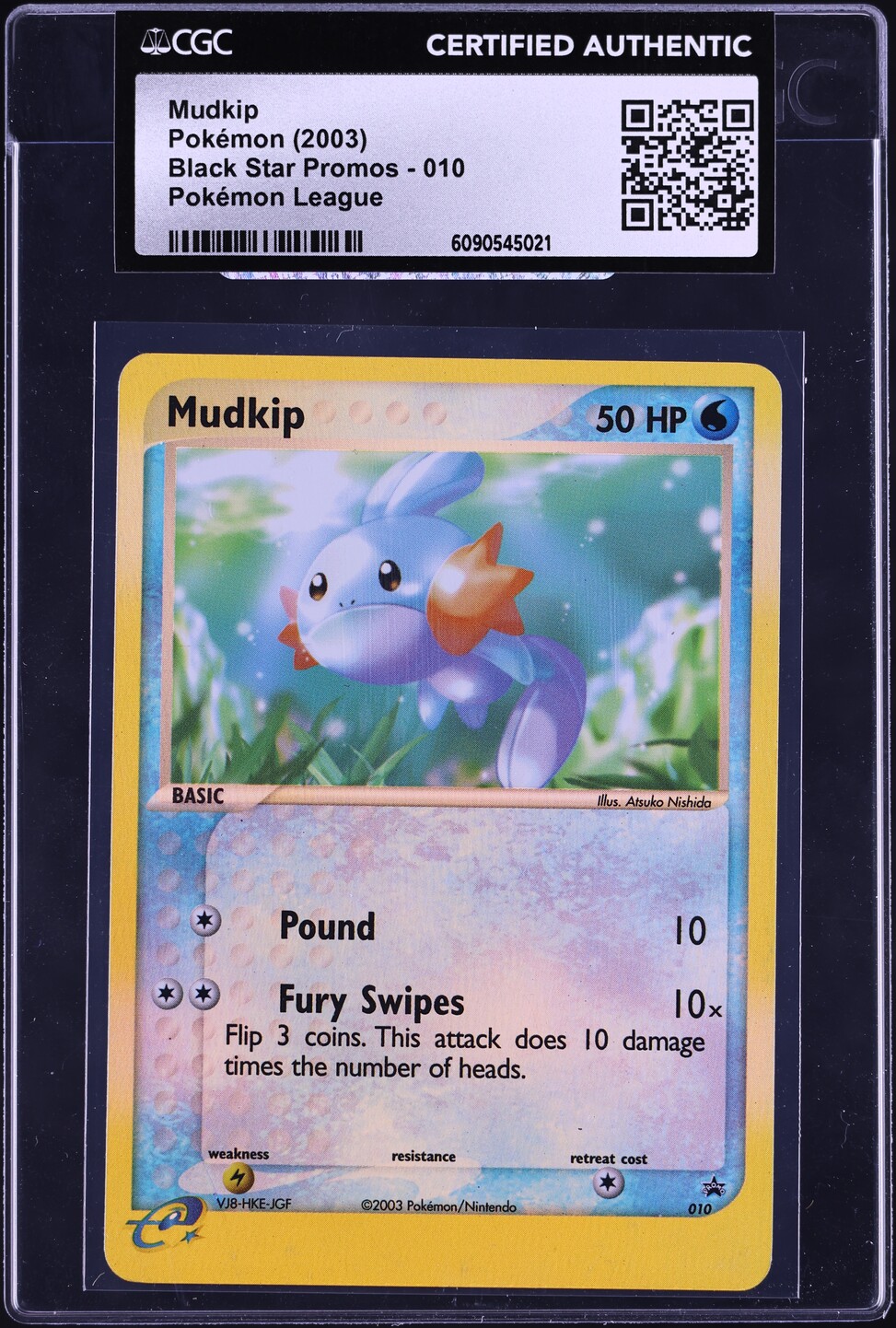 2003 Pokemon League Black Star Promo Mudkip #10 CGC AUTH