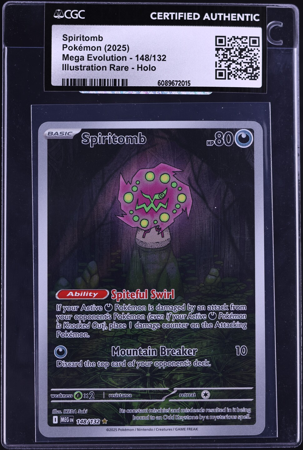 2025 Pokemon Mega Evolution IR Spiritomb #148 CGC AUTH