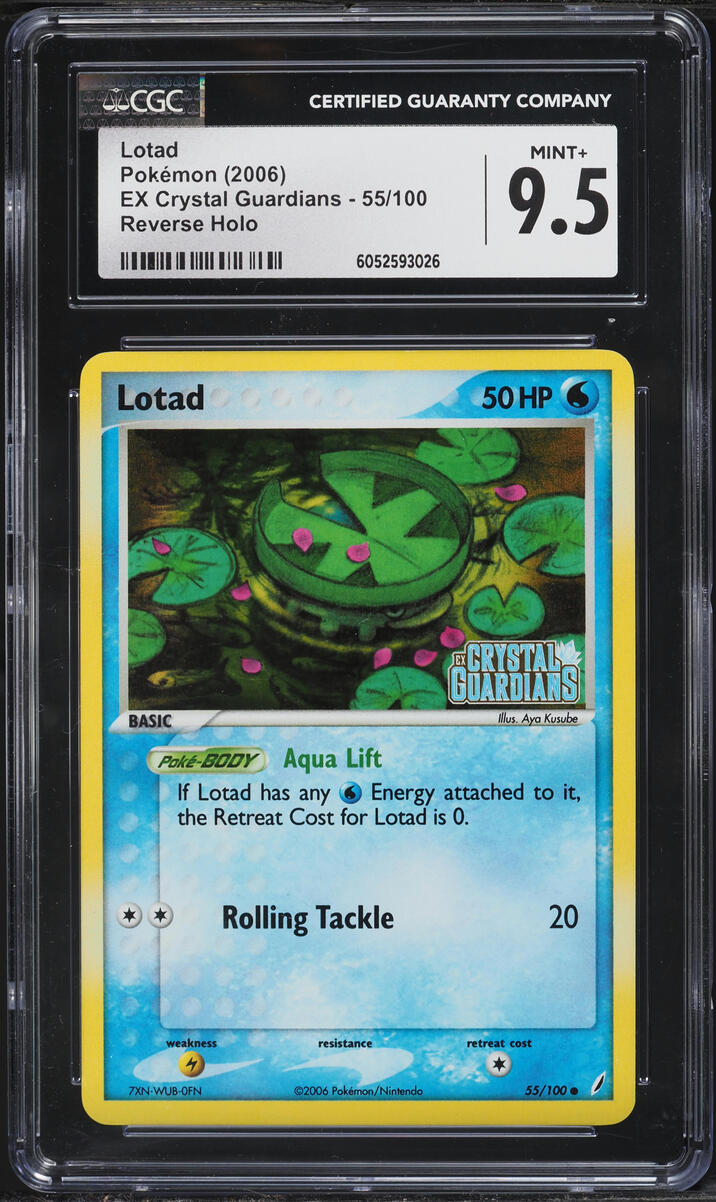 2006 Pokemon EX Crystal Guardians Reverse Holo Lotad #55 CGC 9.5 MINT+