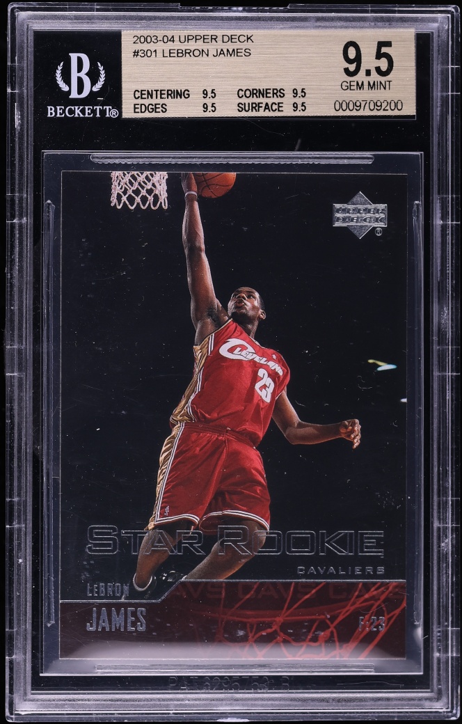 2003 Upper Deck Basketball LeBron James ROOKIE #301 BGS 9.5 GEM MINT