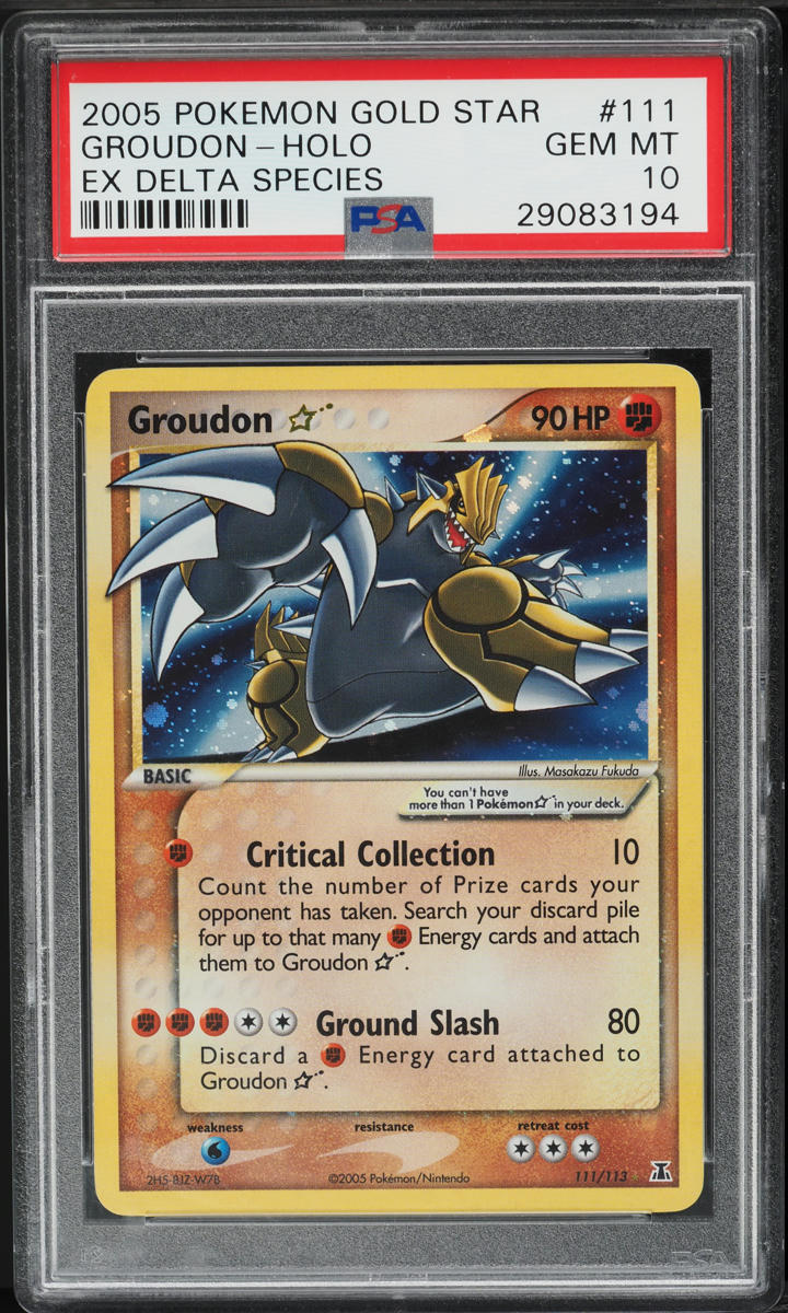 2005 Pokemon EX Delta Species Holo Groudon Gold Star #111 PSA 10 GEM MINT
