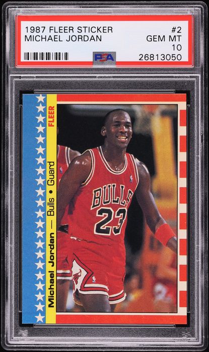 1987 Fleer Sticker Michael Jordan #2 PSA 10 GEM MINT