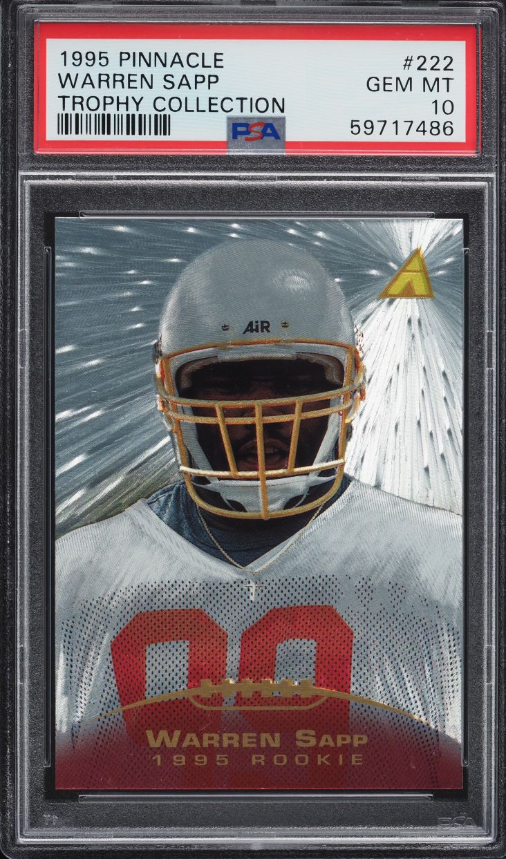 1995 Pinnacle Trophy Collection Warren Sapp ROOKIE #222 PSA 10 GEM MINT