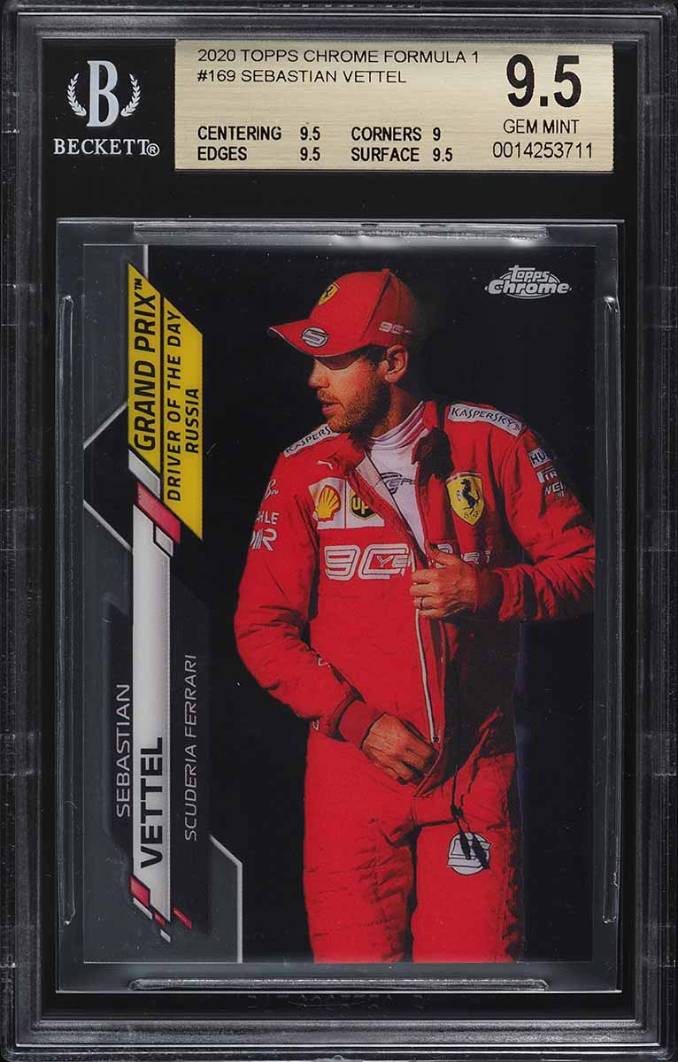 2020 Topps Chrome Formula 1 F1 Sapphire Sebastian Vettel #176 PSA