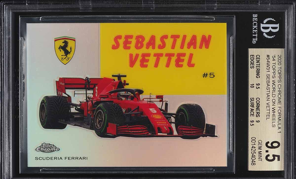 2020 Topps Chrome Formula 1 F1 Sapphire Sebastian Vettel #176 PSA