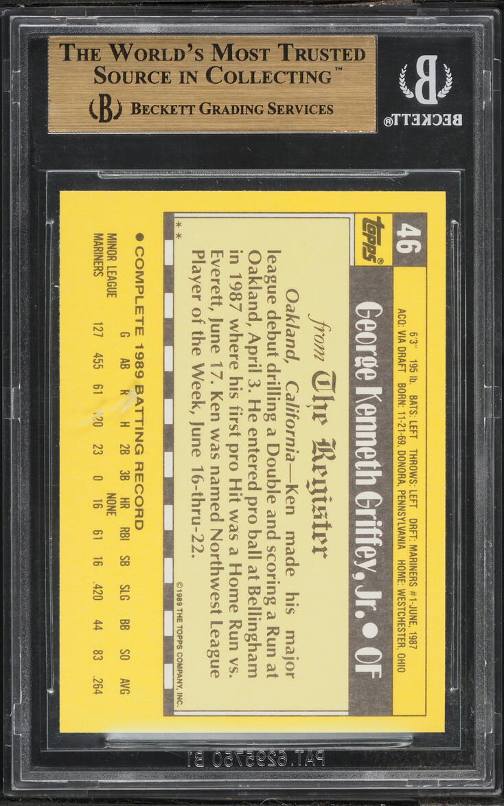 1990 Topps Debut '89 Ken Griffey Jr. #46 BGS 10 PRISTINE
