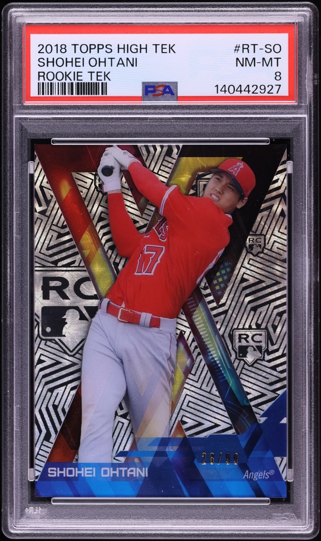 2018 Topps High Tek Shohei Ohtani ROOKIE /99 #RT-SO PSA 8 NM-MT