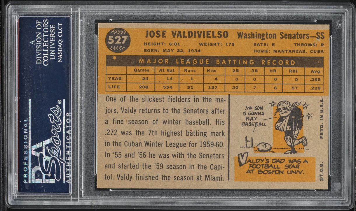 1960 Topps Jose Valdivielso #527 PSA 9 MINT