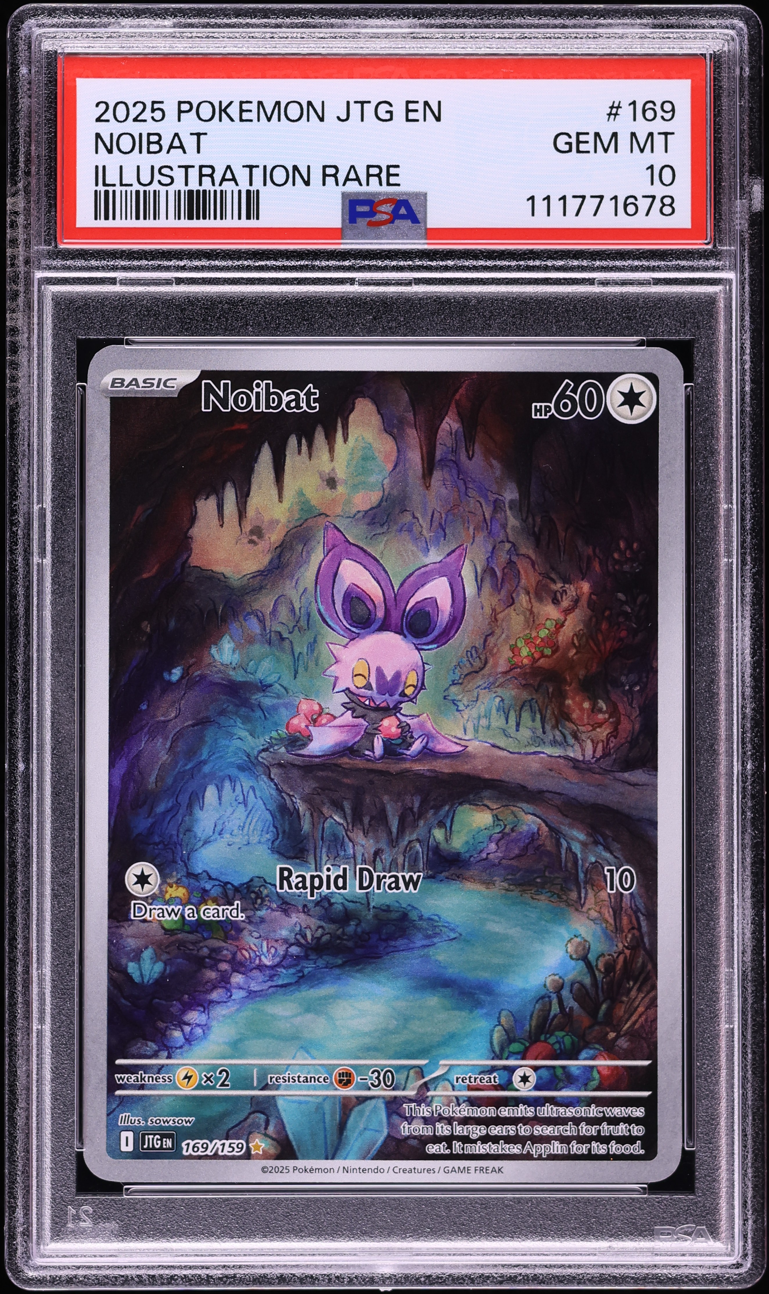 2025 Pokemon Scarlet & Violet Journey Together IR Noibat #169 PSA 10 GEM MINT