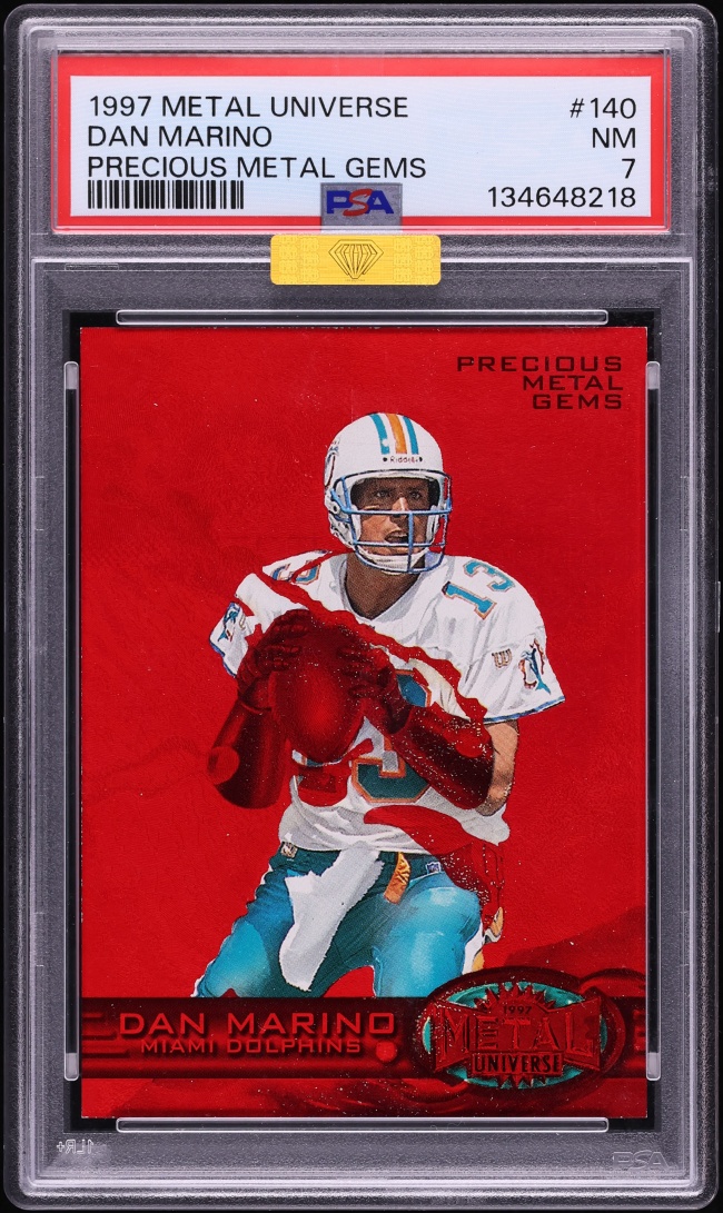1997 Metal Universe Precious Metal Gems PMG Red Dan Marino /150 #140 MBA PSA 7 NRMT